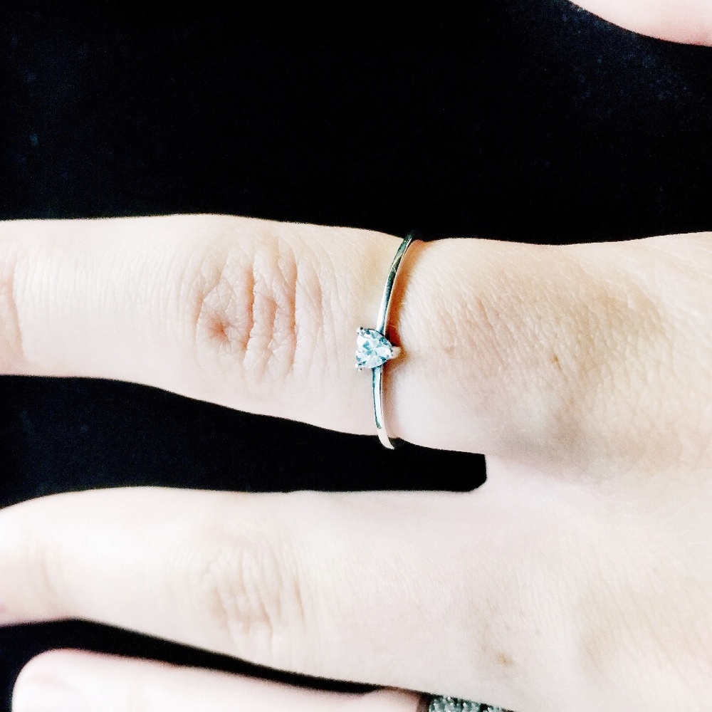 Sterling Silver Heart Ring Size 7